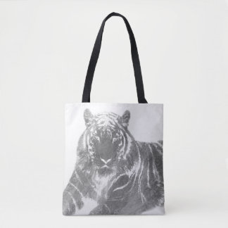 Black and White Tiger Tote Bag
