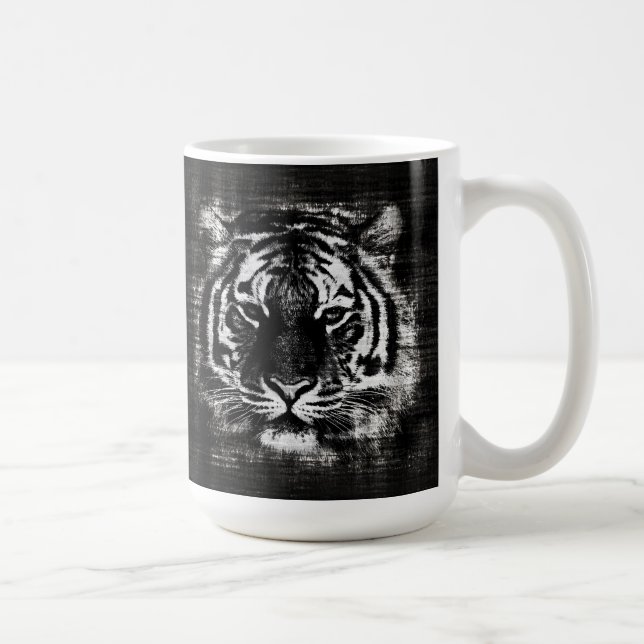 Black and White Tiger Vintage Mug (Right)