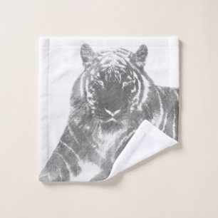 Black and White Tiger Wash Cloth