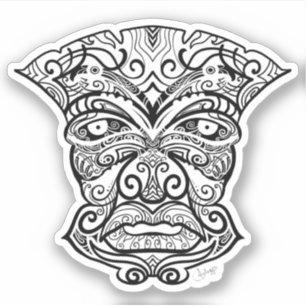 Black and White Tiki Mask