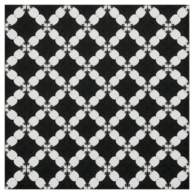 Black and White Tile Upholstery Pattern Fabric (Swatch)
