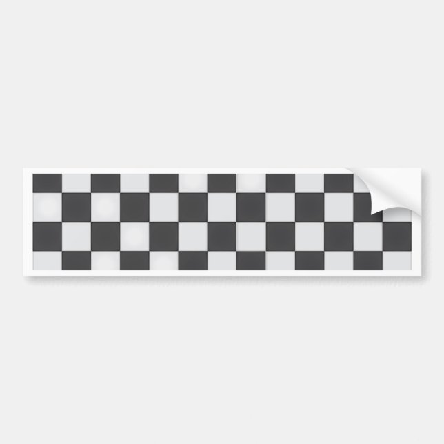 Black and white tiled Floor surface Bumper Sticker (Front)