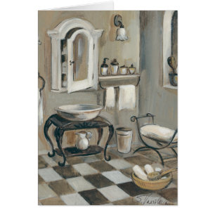 Black and White Tiled French Bathroom