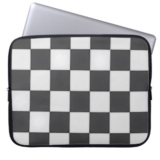 Black and white tiled Vintage Floor surface Laptop Sleeve