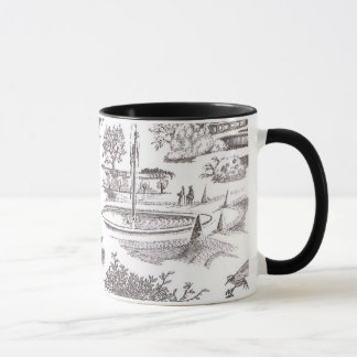 Black and White Toile Print Coffee Mug