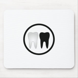 Black and white tooth mouse mat