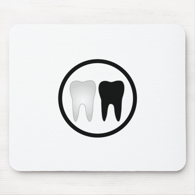 Black and white tooth mouse mat (Front)