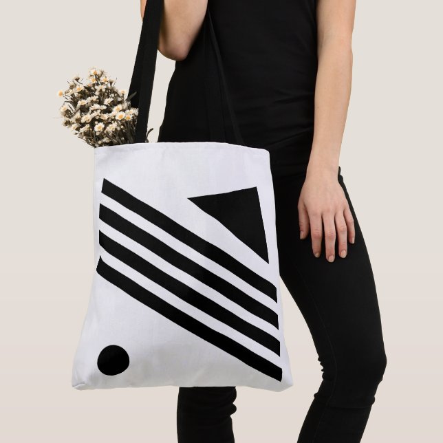 Black and White Tote Bag (Close Up)
