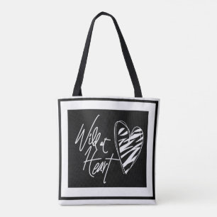 Black and white tote bag