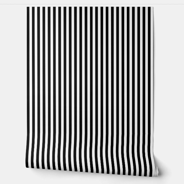 Black And White Traditional Stripes Wallpaper (Unrolling)
