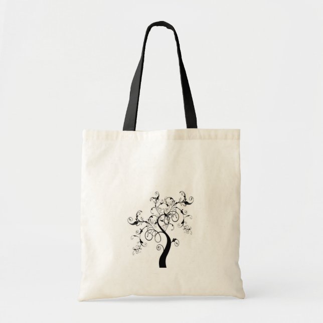 Black And White Tree Of Life Tote Bag (Front)