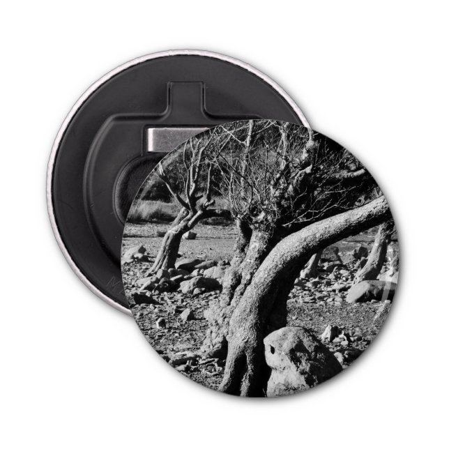 BLACK AND WHITE TREES  BOTTLE OPENER (Front)
