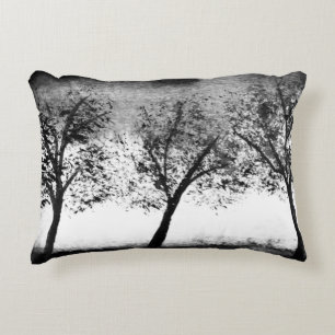 Black and white Trees Elegant minimalistic Decorative Cushion