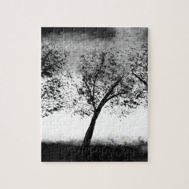 Black and white Trees Elegant minimalistic Jigsaw  Jigsaw Puzzle (Vertical)
