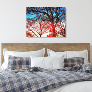 Black and White Trees in Winter Photo Canvas Print
