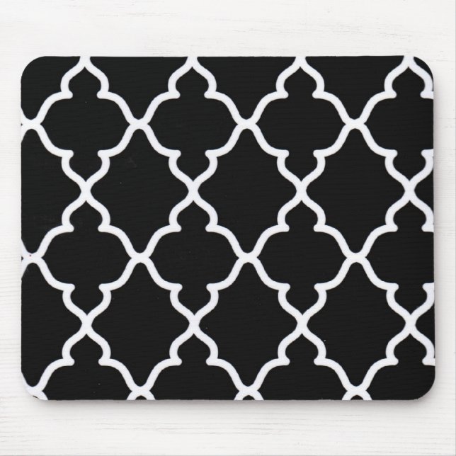 Black and White Trellis...mousepad Mouse Mat (Front)