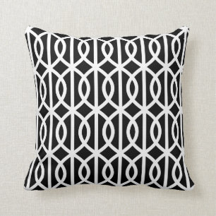 Black and White Trellis Pillow