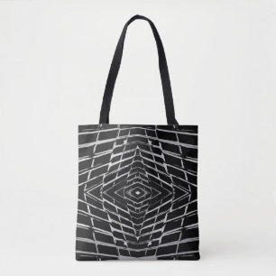 Black and White Trendy Abstract Pattern Tote Bag