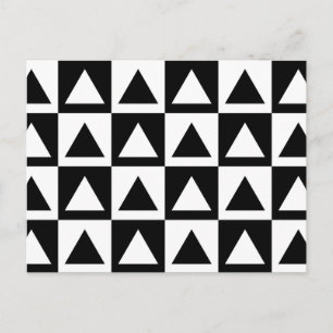 Black and White triangle geometric shape pattern Postcard