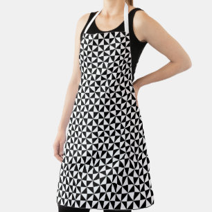 Black And White Triangle Pattern Apron