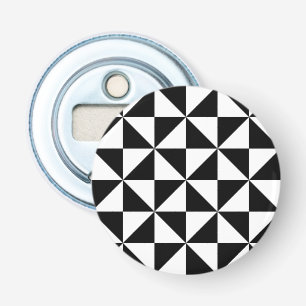 Black And White Triangle Pattern Bottle Opener