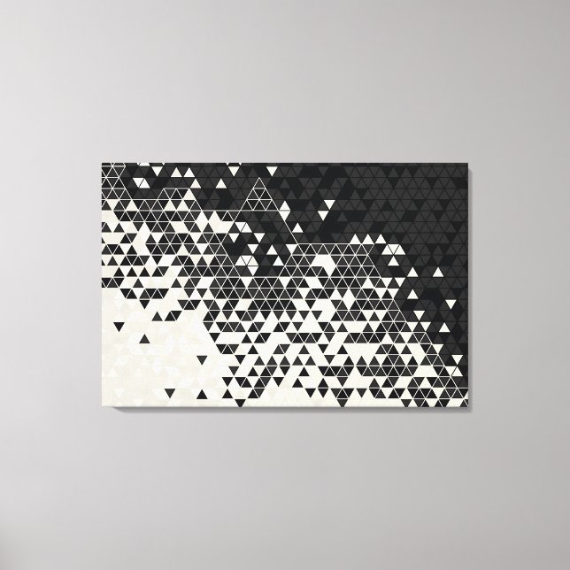 Black and White Triangle Pattern Canvas Print (Front)
