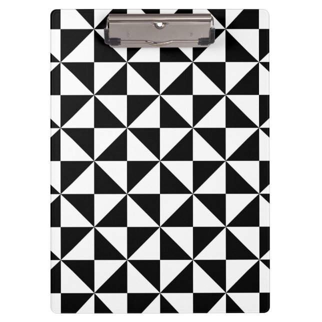 Black And White Triangle Pattern Clipboard (Front)