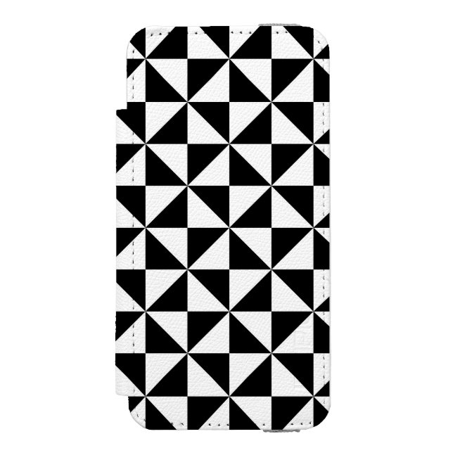 Black And White Triangle Pattern Incipio iPhone Wallet Case (Folio Front)