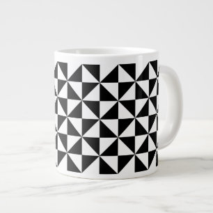 Black And White Triangle Pattern Large Coffee Mug