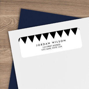 Black and White Triangle Pattern Modern Address