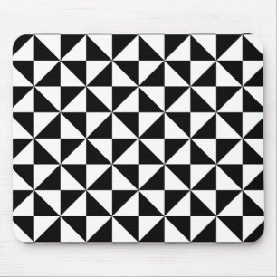 Black And White Triangle Pattern Mouse Mat