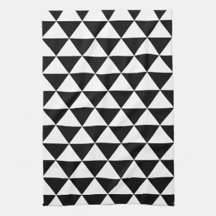Black and White Triangle Pattern Tea Towel