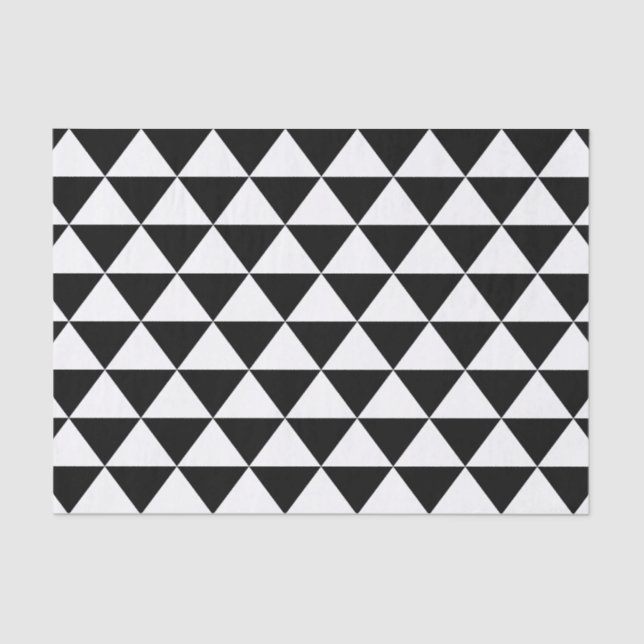 Black and White Triangle Pattern Tissue Paper (Front)