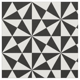 Black and white triangles pattern fabric