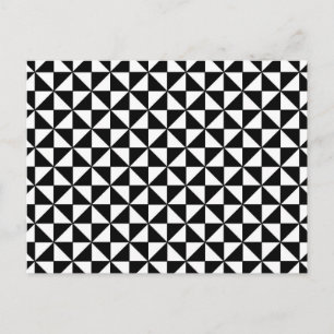 Black and white triangles pattern postcard