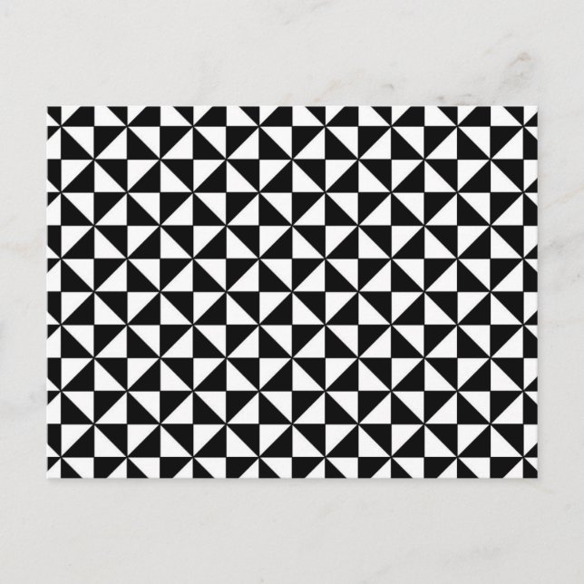 Black and white triangles pattern postcard (Front)