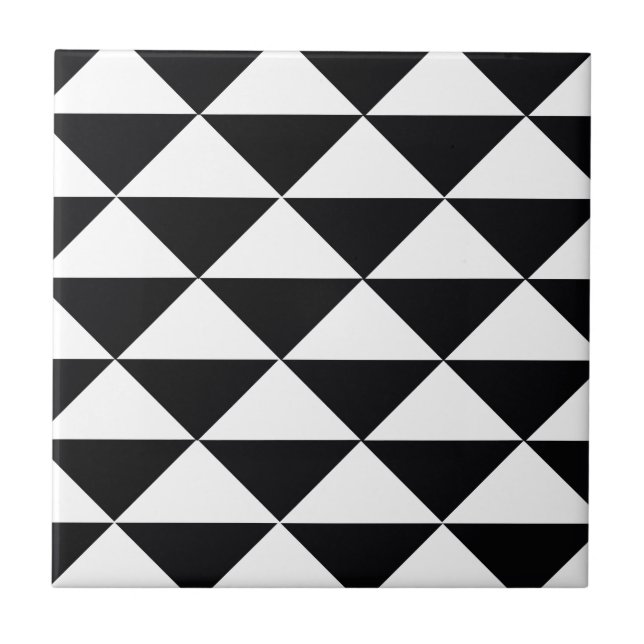 Black and White Triangles Tile (Front)