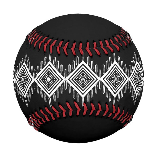 Black and White Tribal Art Baseball (Front)