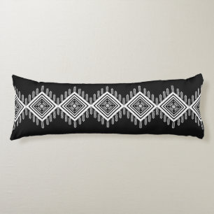 Black and White Tribal Art Body Cushion