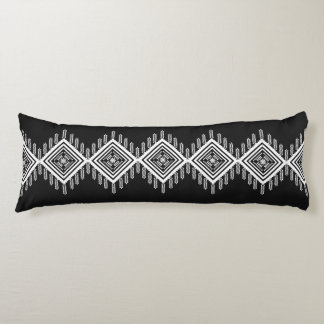 Black and White Tribal Art Body Cushion