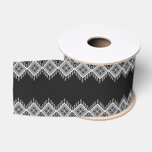 Black and White Tribal Art Grosgrain Ribbon