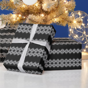 Black and White Tribal Art Wrapping Paper