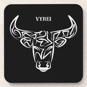 Black and White Tribal Bear Beverage Coaster
