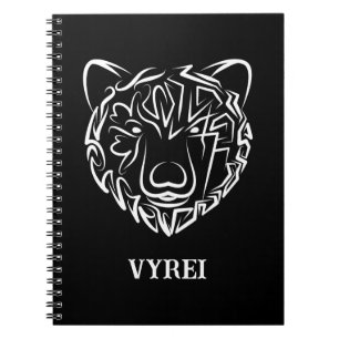 Black and White Tribal Bear Notebook