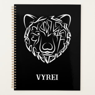 Black and White Tribal Bear Planner