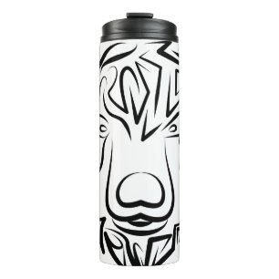 Black and White Tribal Bear Thermal Tumbler