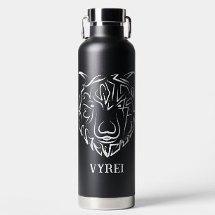 Black and White Tribal Bear Water Bottle