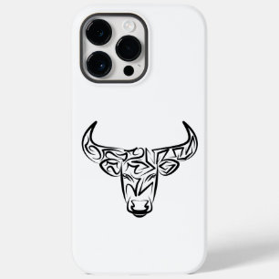 Black and White Tribal Bull / Ox Case-Mate iPhone 14 Pro Max Case