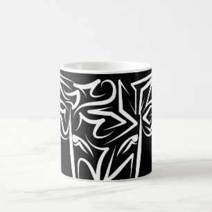 Black and White Tribal Bull / Ox Coffee Mug