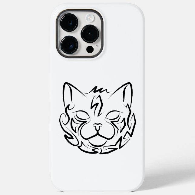 Black and White Tribal Cat Case-Mate iPhone Case (Back)